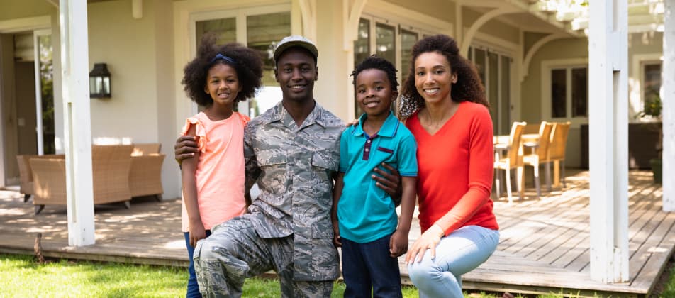 Photo of a soldier with his family.